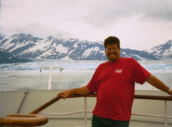 Philip with the Hubbard Glacier in the Background